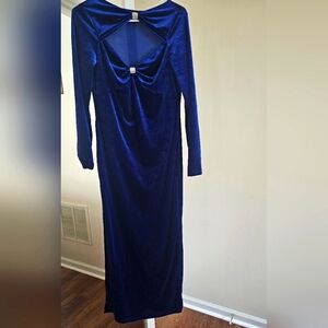 New Blue Velvet Party Dress.